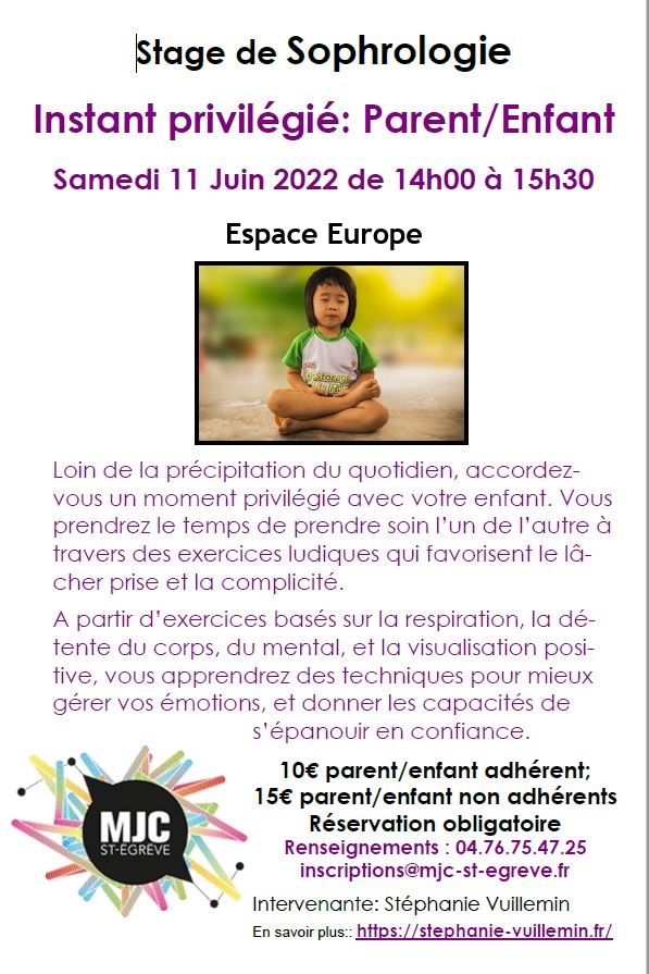 Stage Sophrologie Parent-Enfant