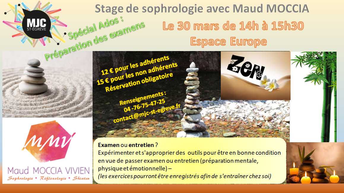 Stage de Sophrologie - Ados - Préparation des examens